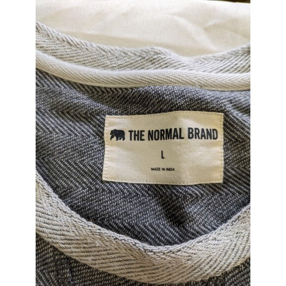 The Normal Brand Sweatshirt Mens Large Crew Neck Pullover 100% Cotton Gray - Picture 5 of 8
